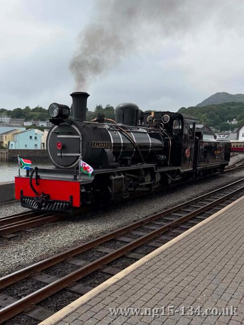 №134 Heading for the water tower after arriving at Porthmadog. (Photo: Adrian Strachan)
