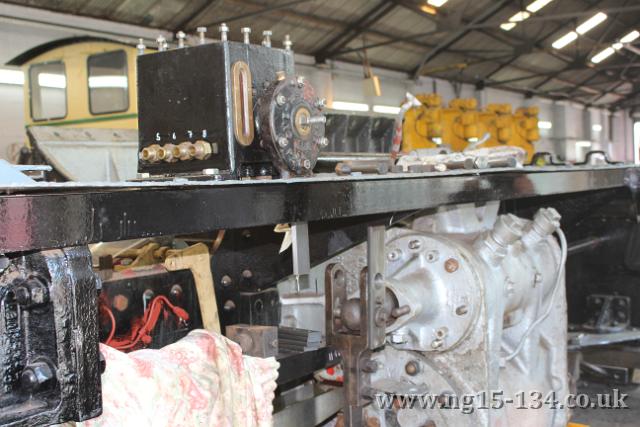 The trial assembled right hand valve gear and new lubricator arms. (photo: Laurence Armstrong)