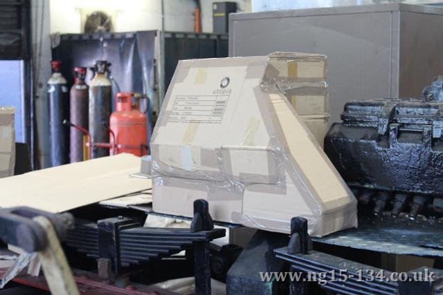 The left hand 'forward' cardboard sand-box template. (Photo: Laurence Armstrong)