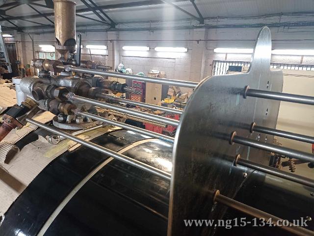 The new spindle plate with some of its spindles trial fitted. (Photo: Andrew Cole)