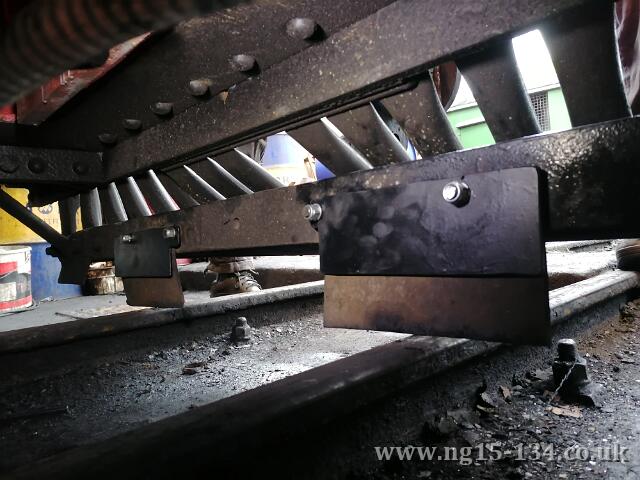 The rail head sweapers with their newly painted brackets. (Photo: Laurence Armstrong)