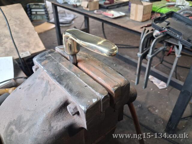 A cab door handle after finishing and polishing. (Photo: Laurence Armstrong)